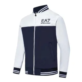 Men's Long Sleeve NavyBlue White Track Jacket