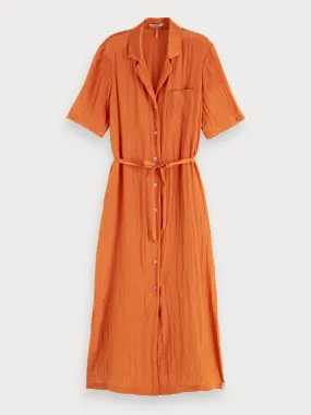 Midi Shirt Dress in Ginger