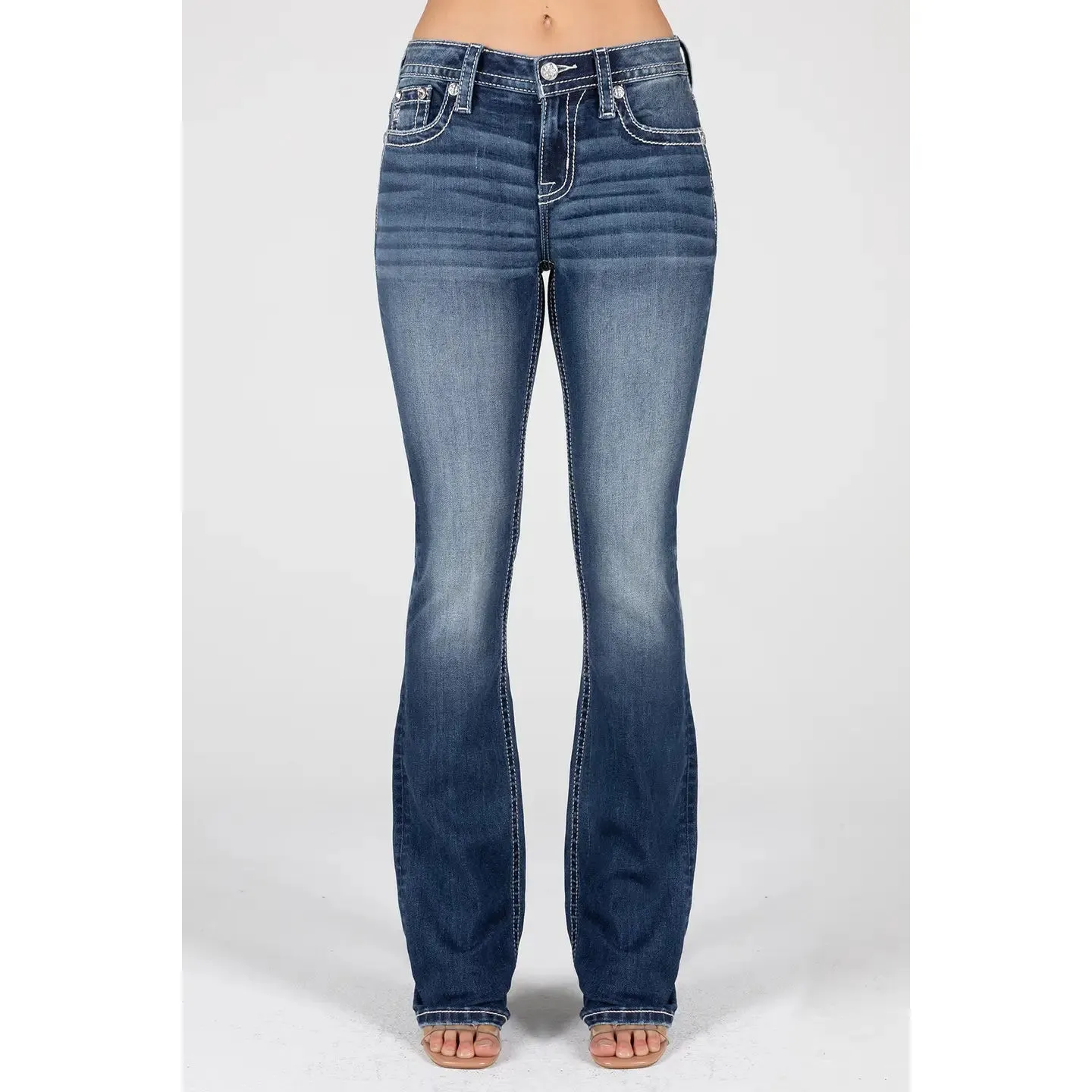 Miss Me "White Floral" Pocket Jeans