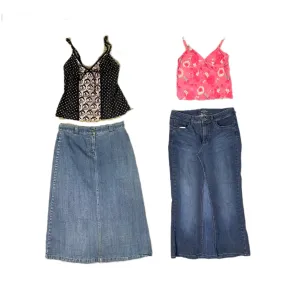 Mix and match-Denim skirt and cami top (NS-195)