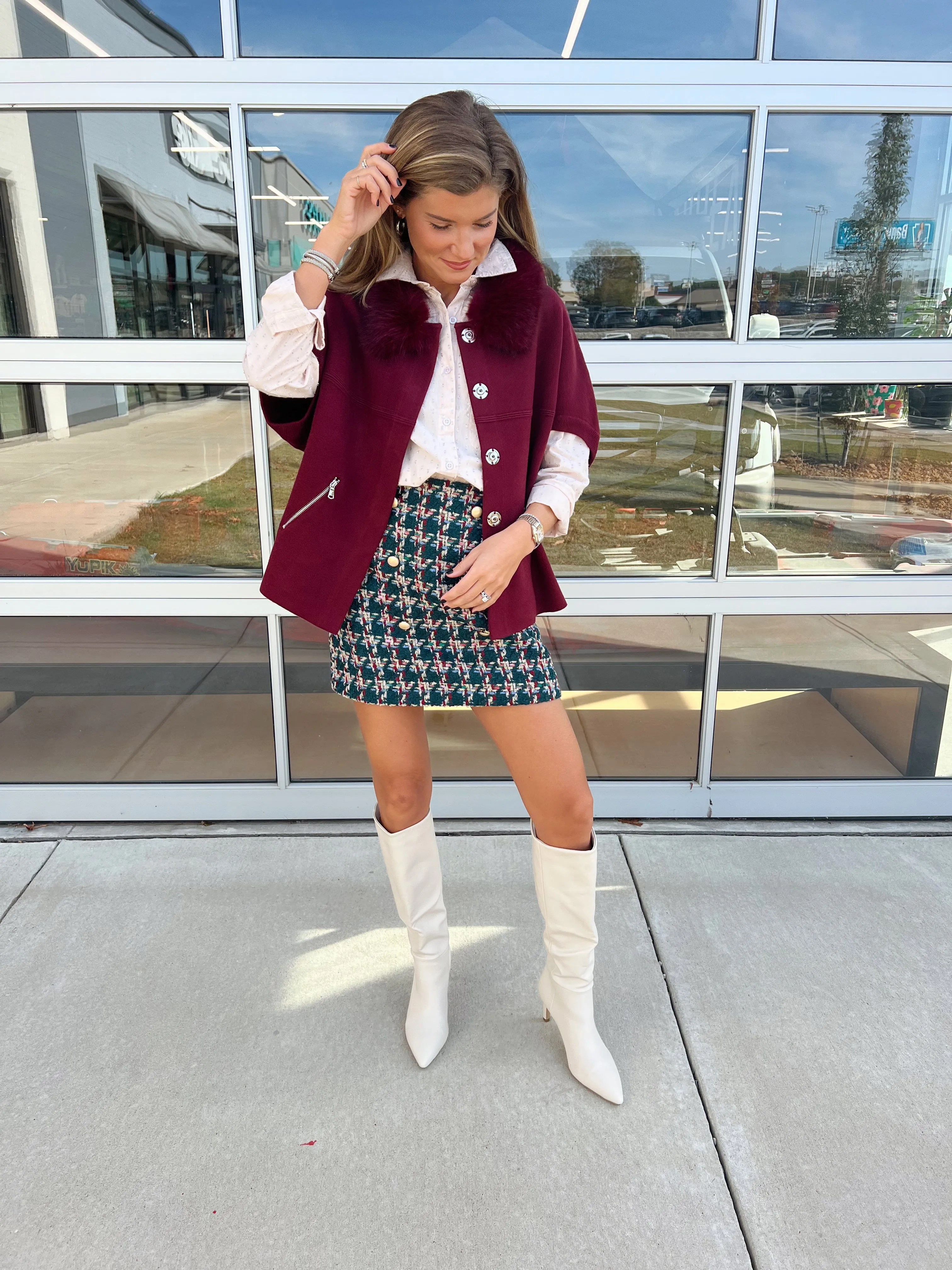 MULTI COLOR TWEED SKIRT