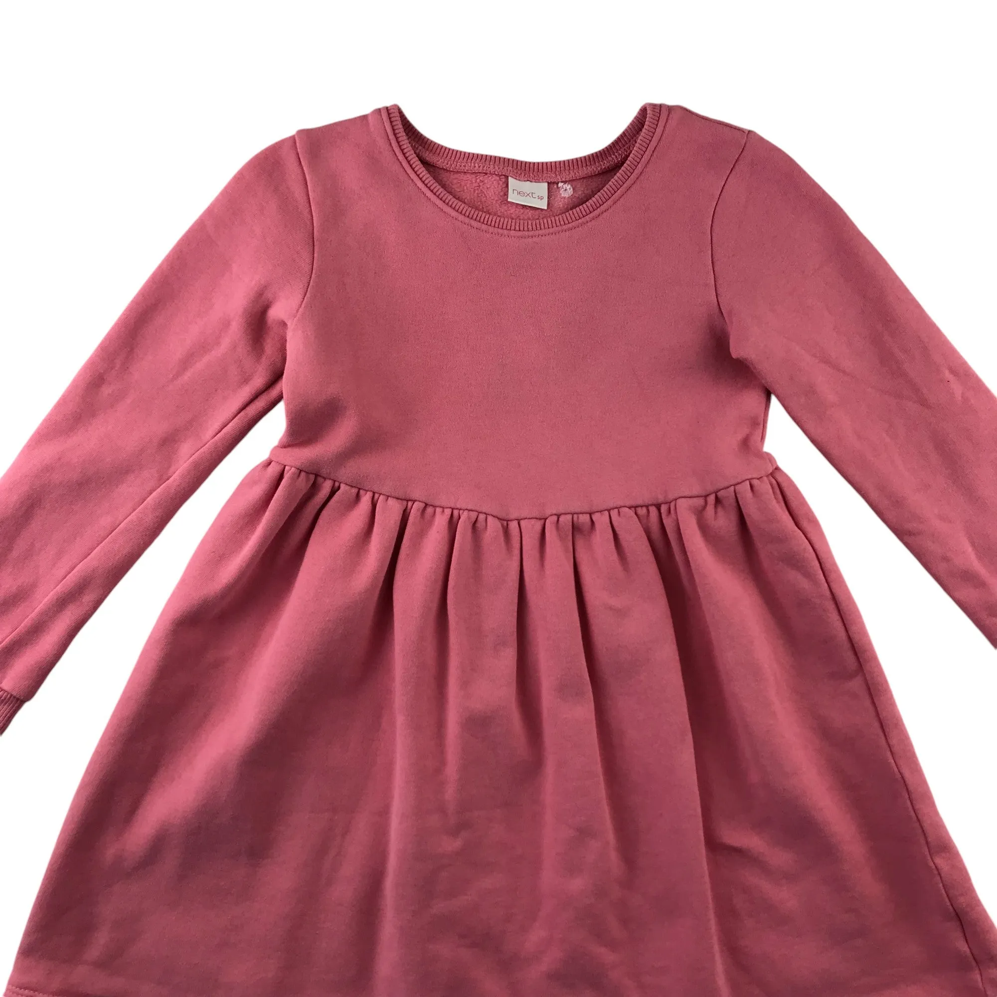 Next dress 5-6 years pink plain long sleeve jersey