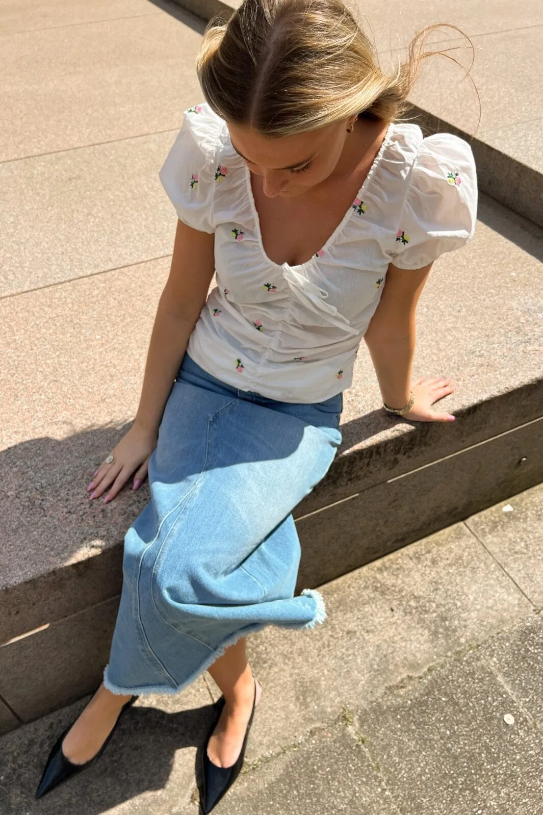 Noella - Rory Denim Skirt - Light Blue Washed