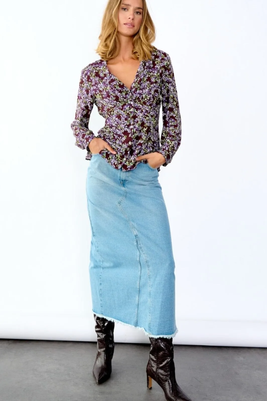 Noella - Rory Denim Skirt - Light Blue Washed