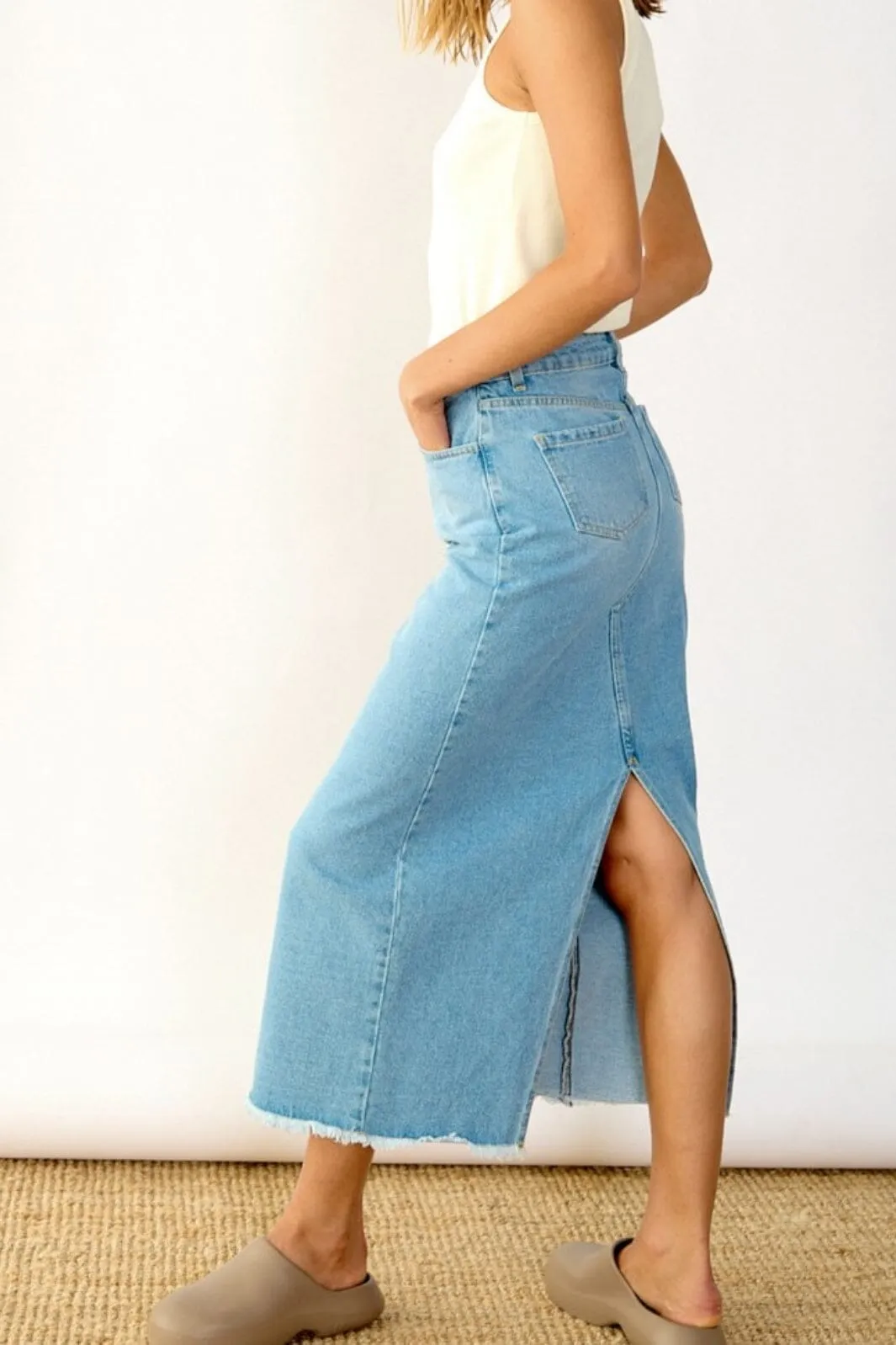 Noella - Rory Denim Skirt - Light Blue Washed