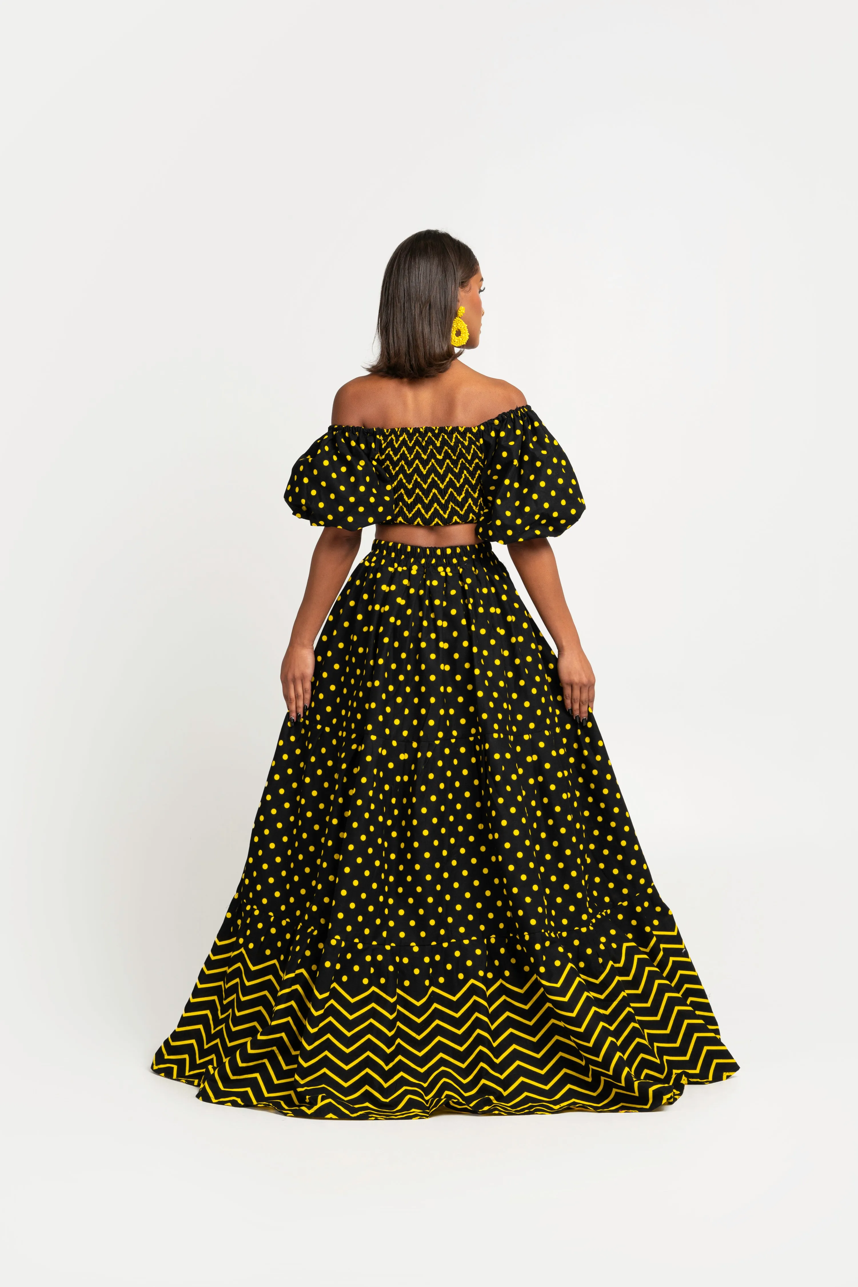 OGE Tiered African Print Maxi Skirt
