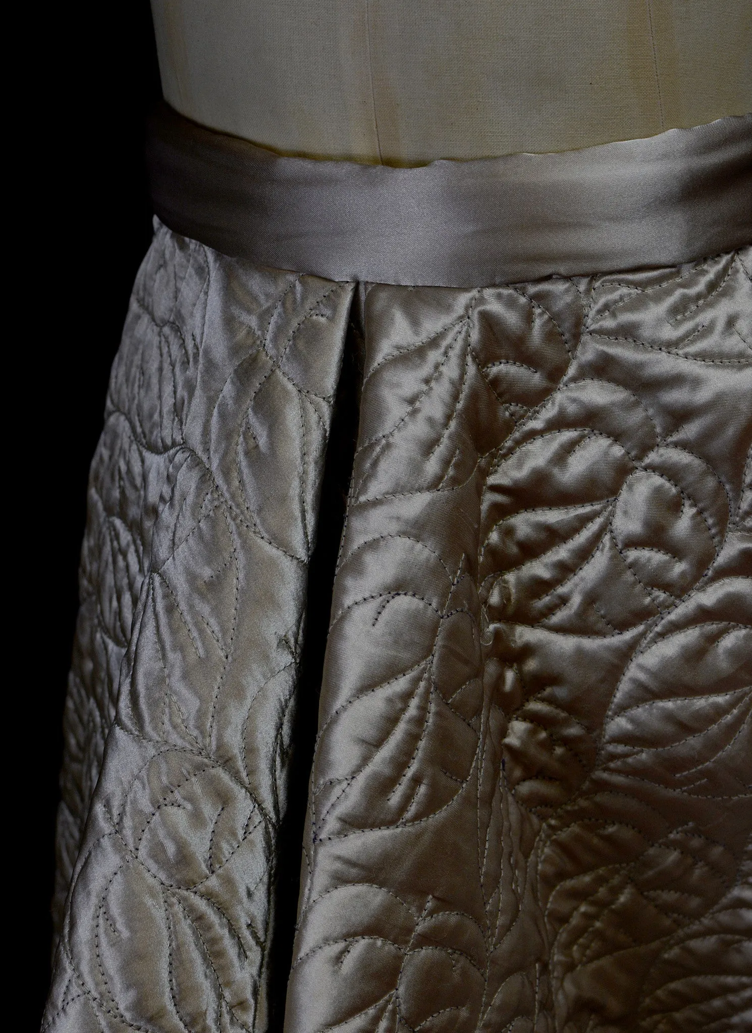 Oyster Quilted Satin Ballgown Skirt