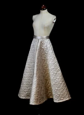 Oyster Quilted Satin Ballgown Skirt