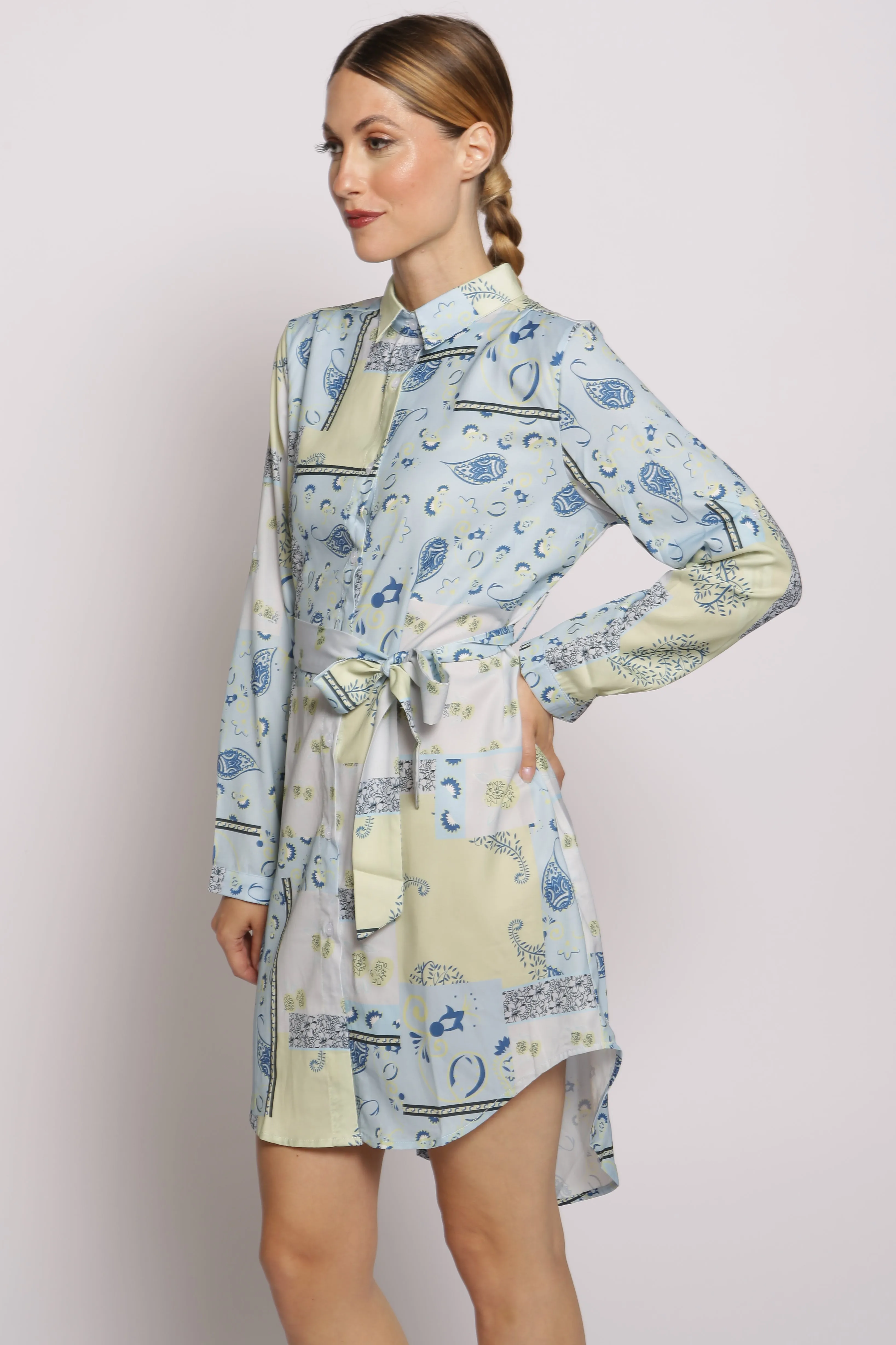 Paisley Print Shirt Dress