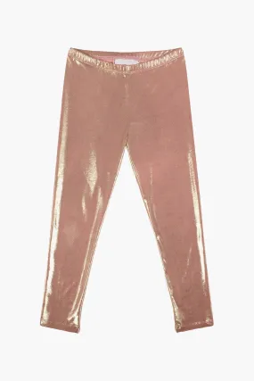 Paper Wings Rose Gold Metallic Girls Leggings (Size 2 left)
