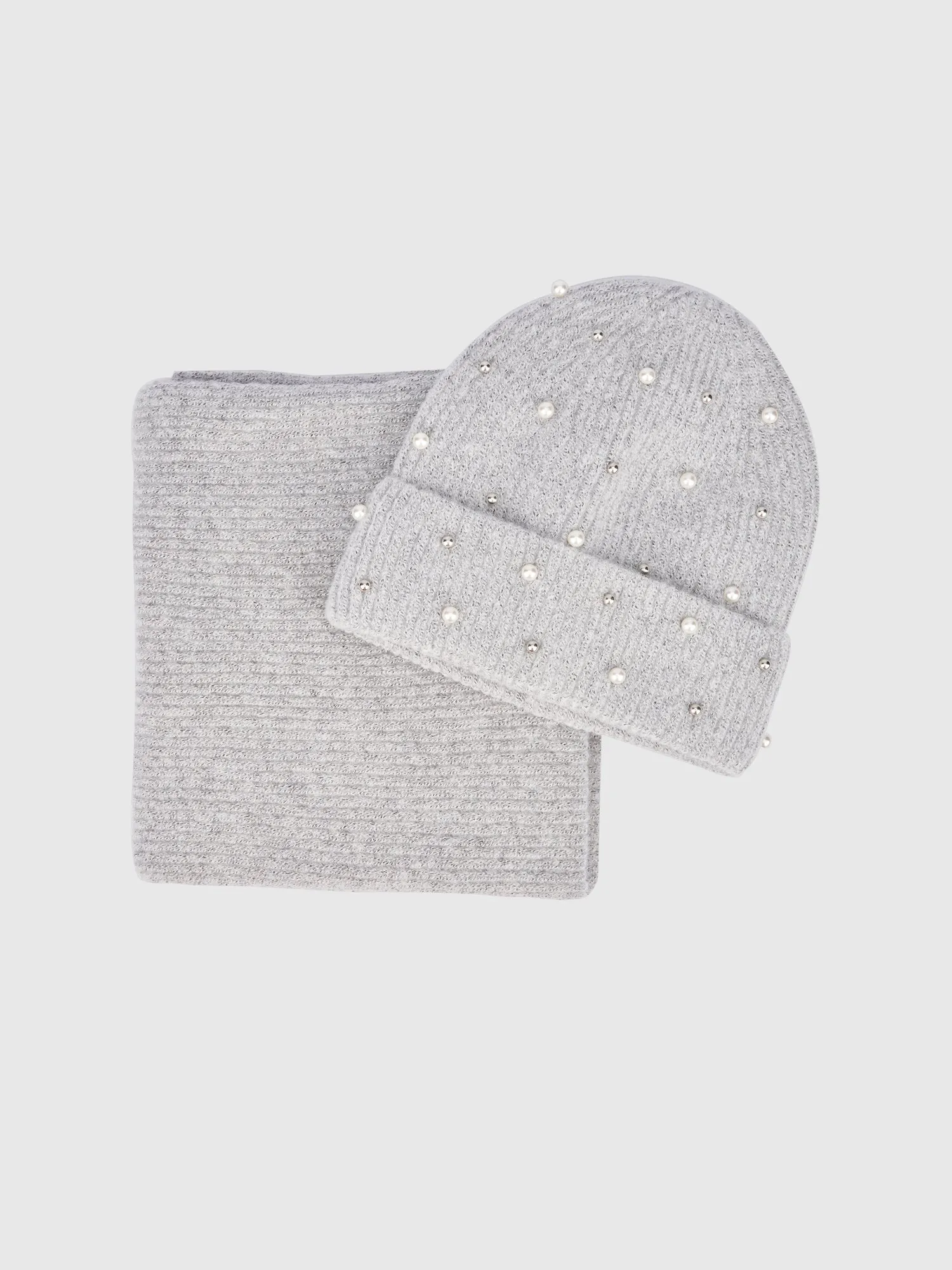 Pearl Beanie Scarf Set