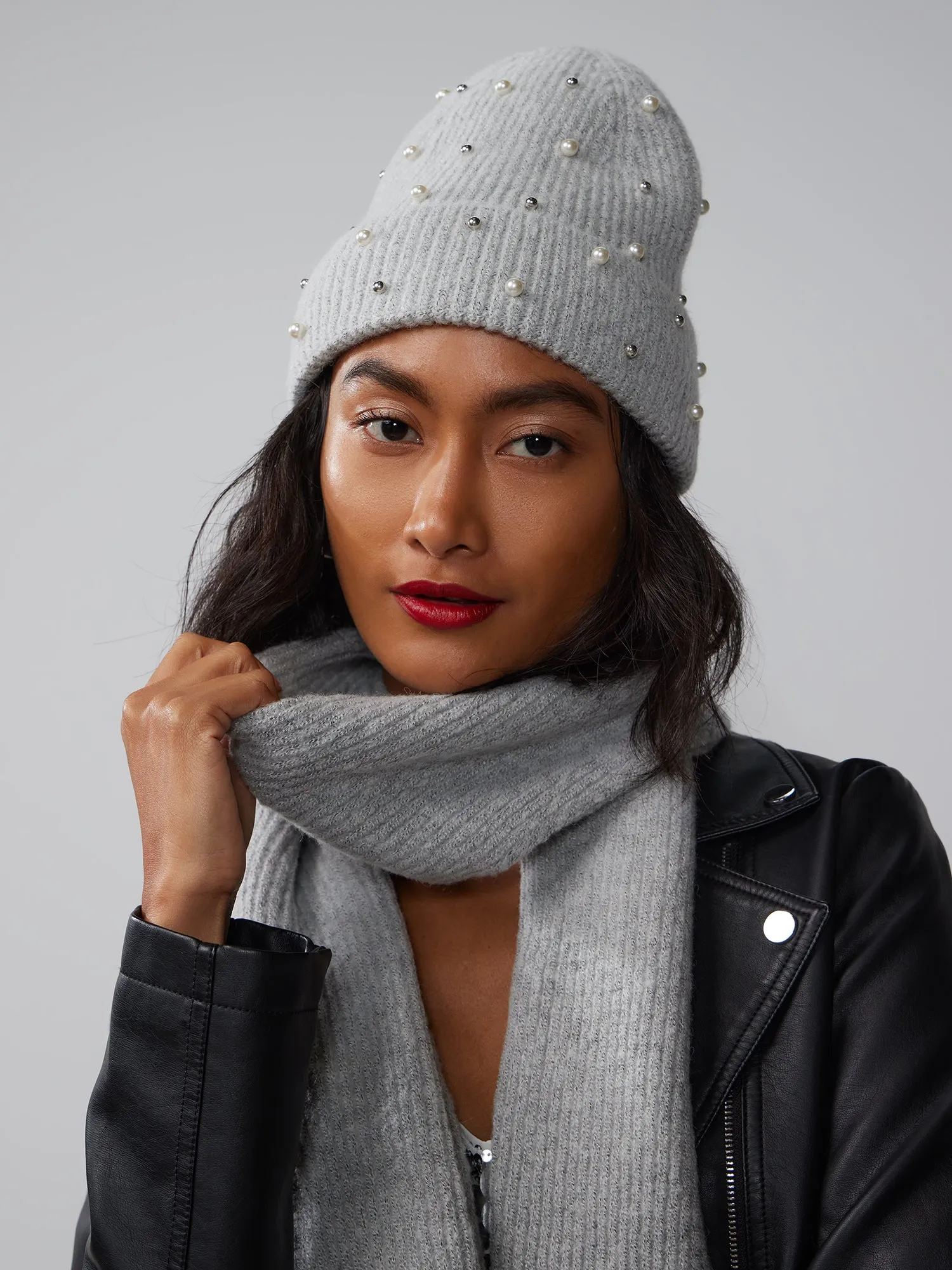 Pearl Beanie Scarf Set