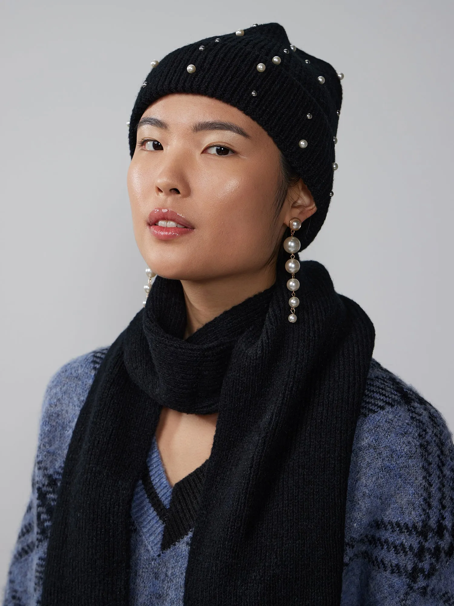Pearl Beanie Scarf Set
