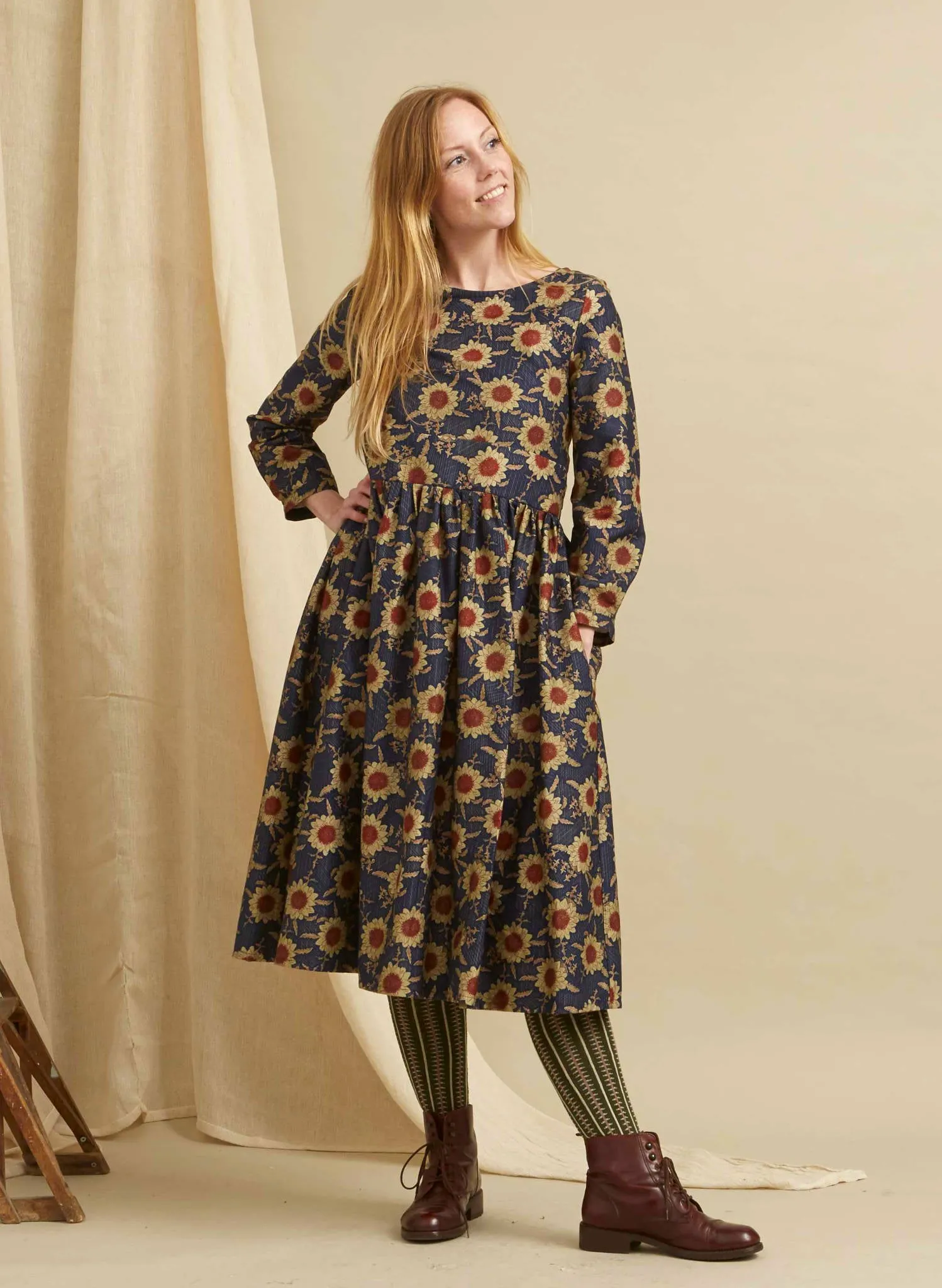Philippa Dress - Navy Artichoke