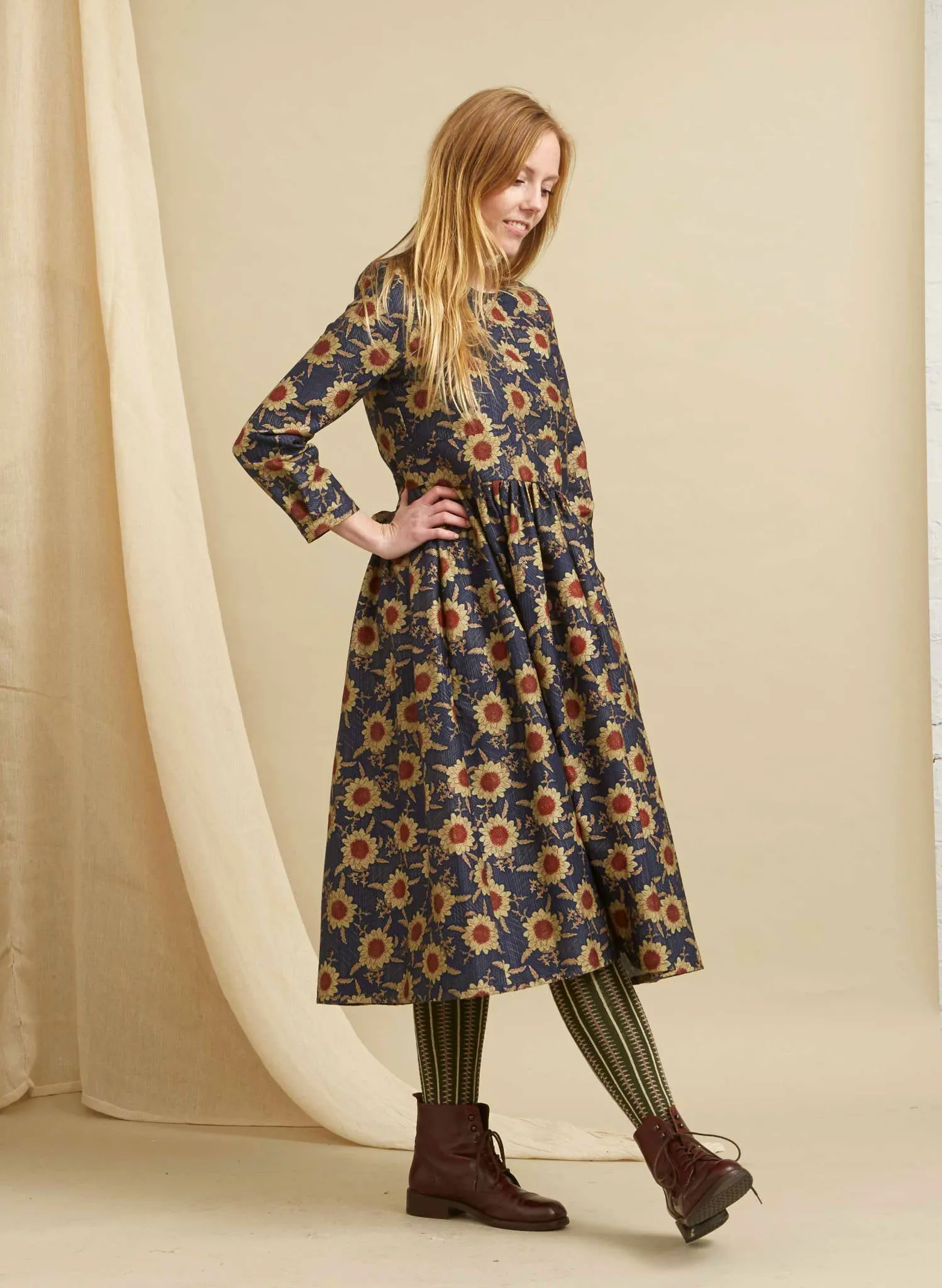 Philippa Dress - Navy Artichoke