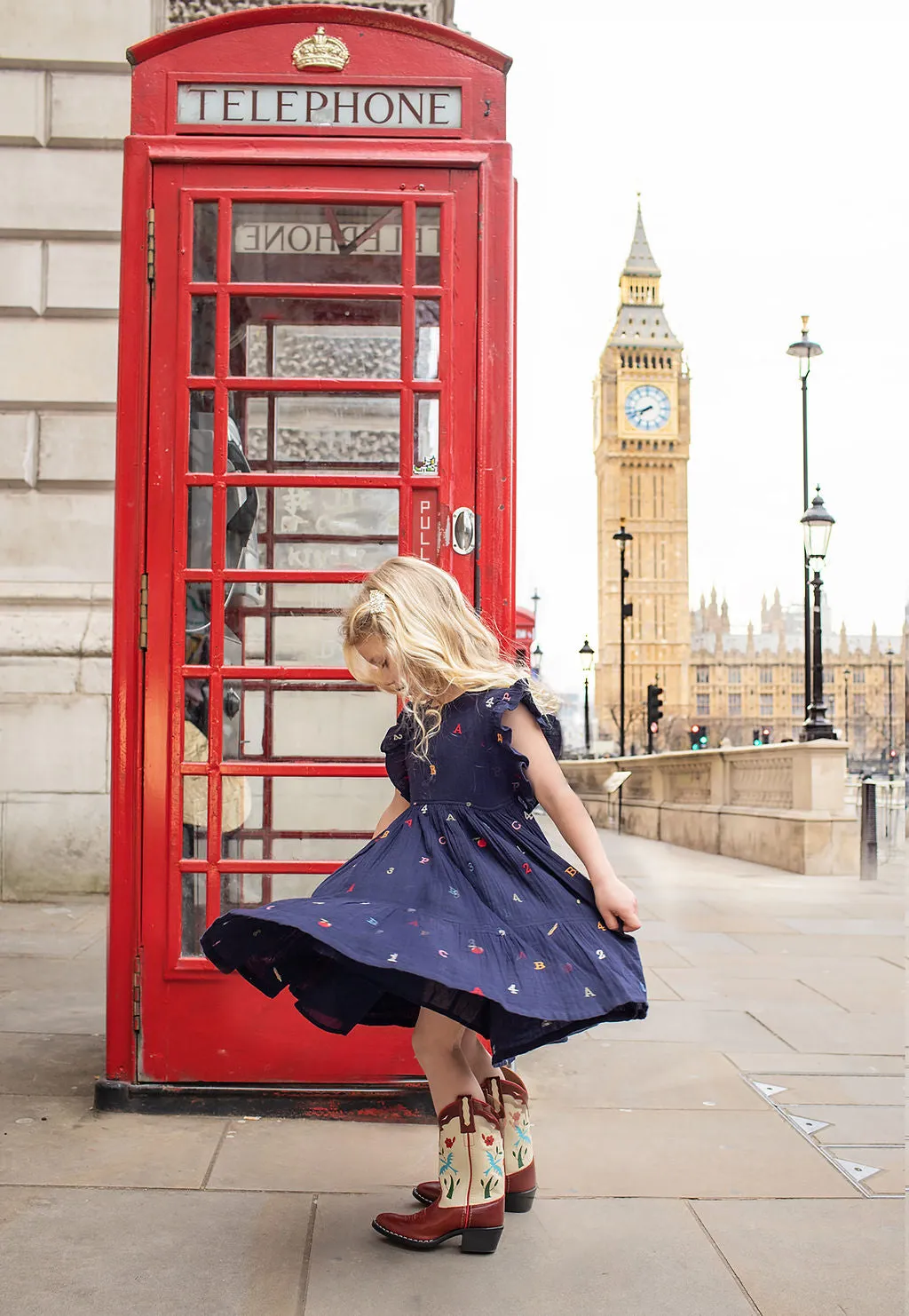 Pink Chicken Kit Dress - Alphabet Embroidery