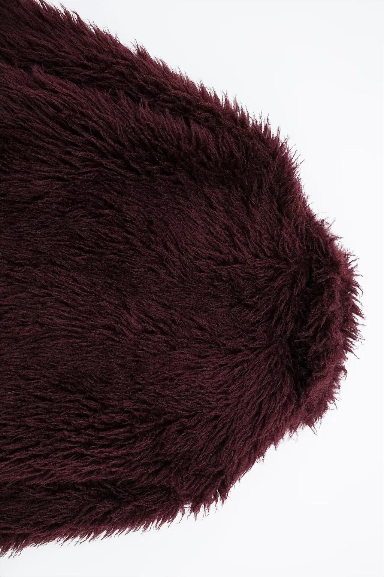 Plush Burgundy Faux Fur Shaggy Jacket
