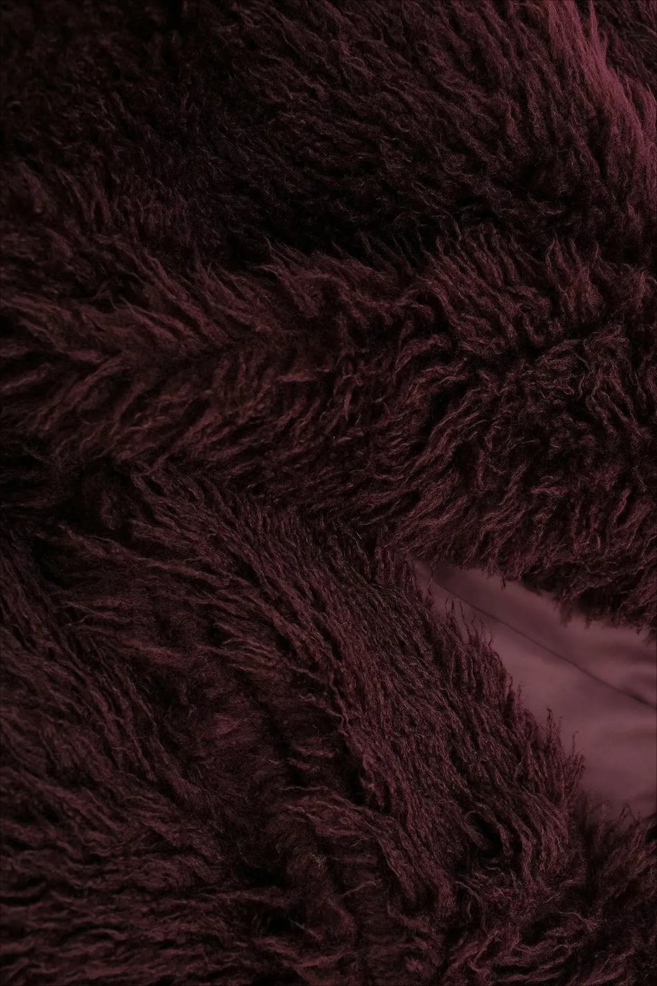 Plush Burgundy Faux Fur Shaggy Jacket