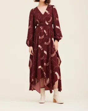 Print Satin Maxi Dress