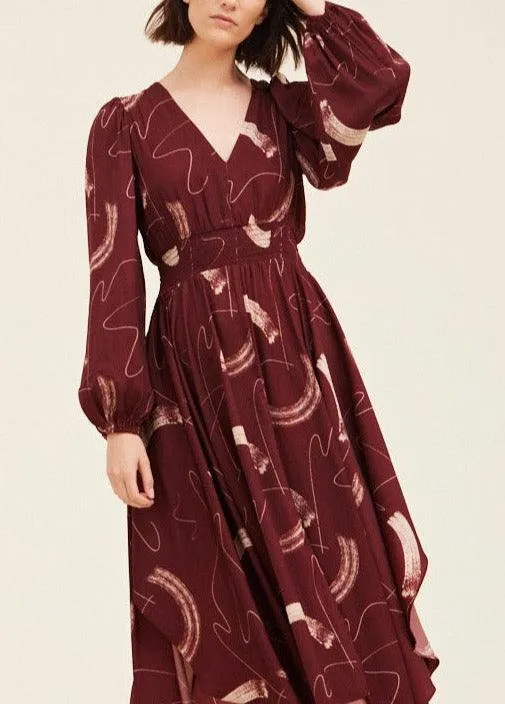Print Satin Maxi Dress
