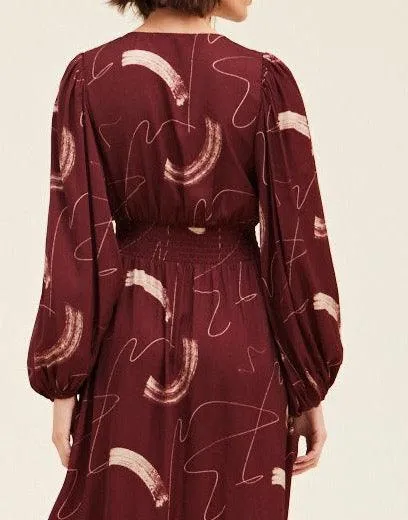 Print Satin Maxi Dress
