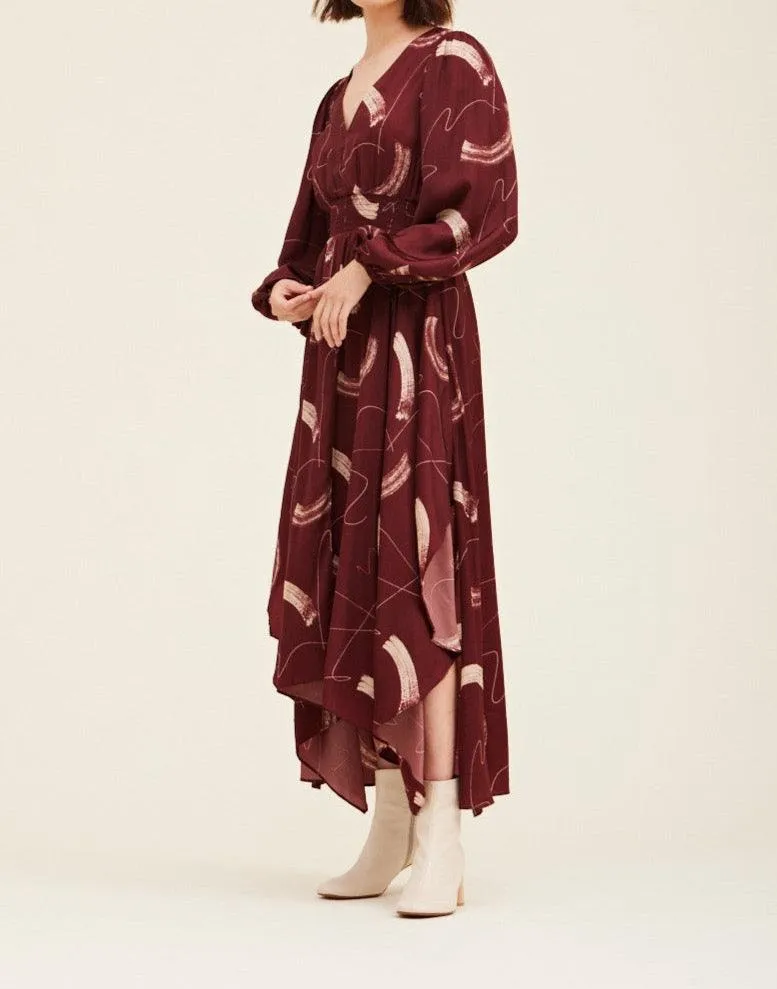 Print Satin Maxi Dress