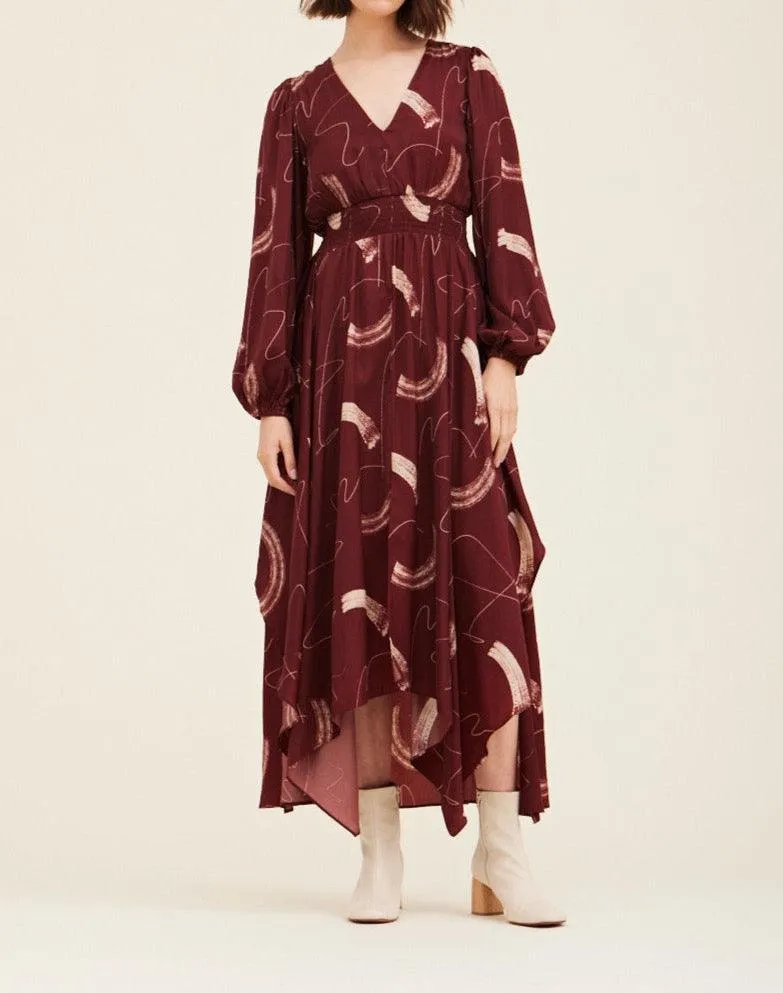 Print Satin Maxi Dress