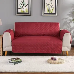 Quilted Sofa Cover ( Red )