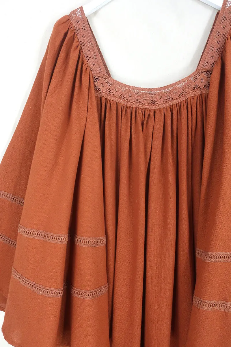 Raven Maxi Dress in Red Clay