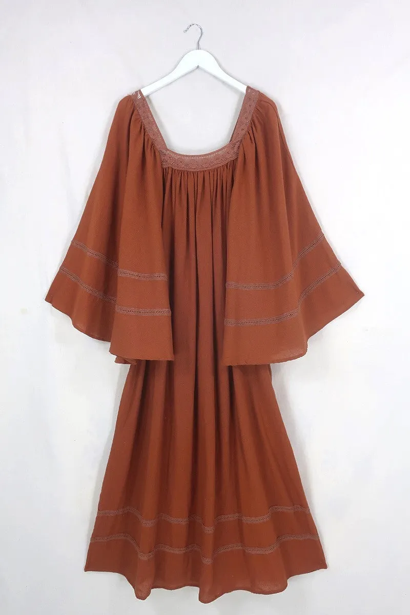Raven Maxi Dress in Red Clay