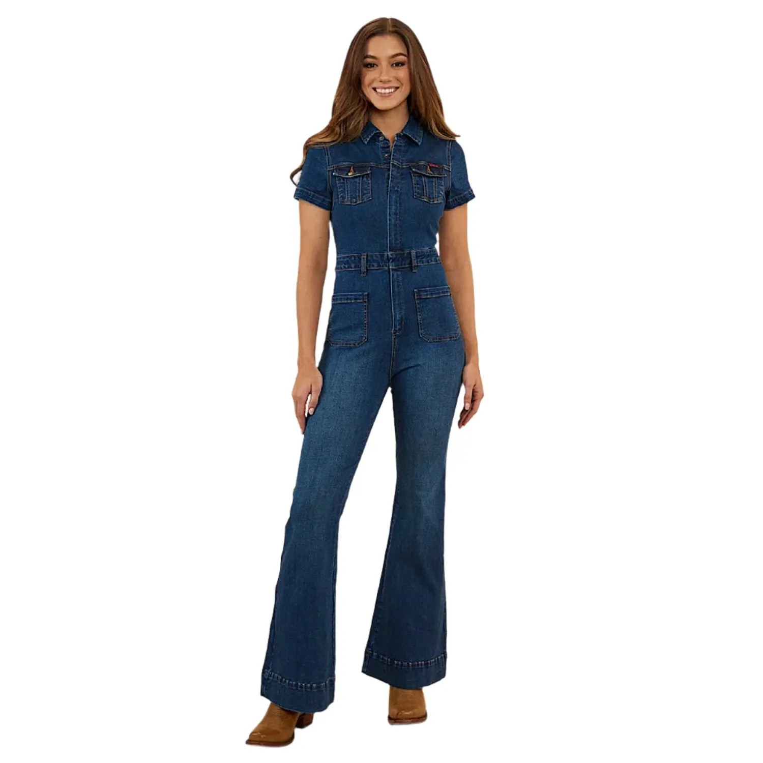 Ringers Western Women's Juniper Bootleg Jumpsuit - Classic Blue