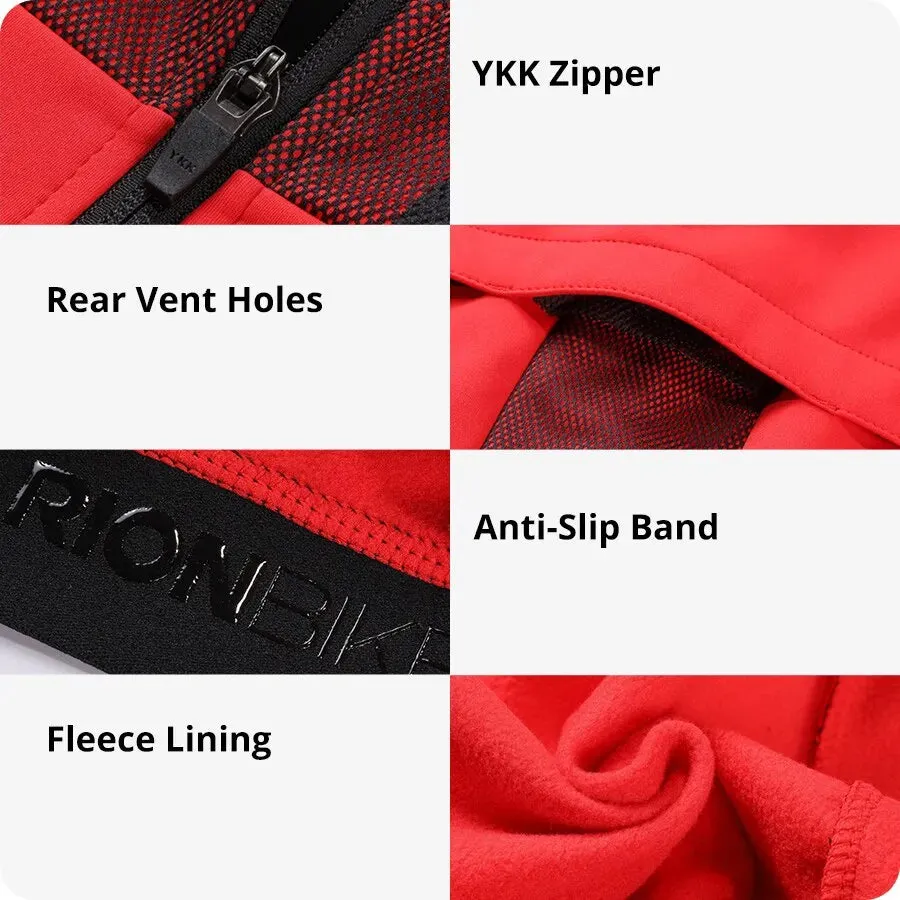 RION Winter Men Cycling Jacket Thermal Fleece Windbreaker Bicycle Clothing MTB Bike Jackets Clothes for Man