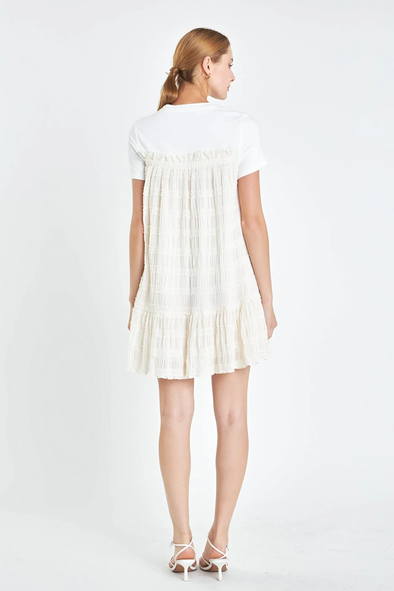 Ruched chiffon T-shirt Dress