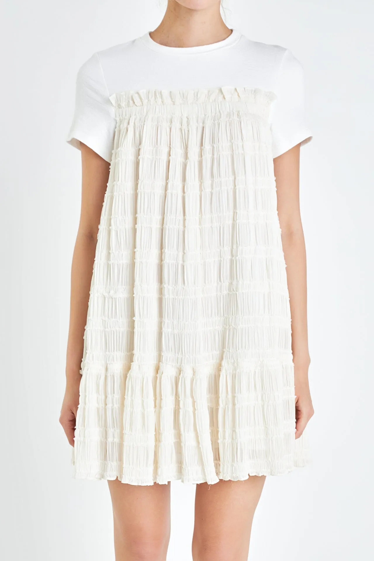 Ruched chiffon T-shirt Dress