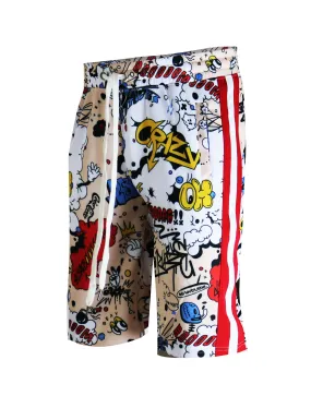 S91701-FASHION TRACK SHORTS (MULTI)
