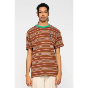 Santa Cruz Mini Hand Stripe T-shirt uomo manica corta a righe seppia