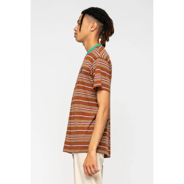 Santa Cruz Mini Hand Stripe T-shirt uomo manica corta a righe seppia