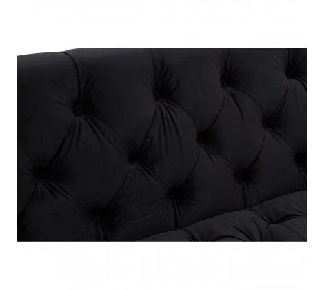 Sasha 2 Seater Black Velvet Sofa