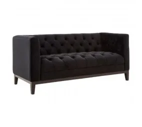 Sasha 2 Seater Black Velvet Sofa