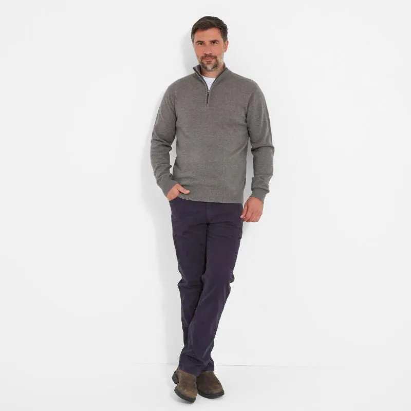 Schoffel Cotton Cashmere 1/4 Zip Mens Jumper - Mole