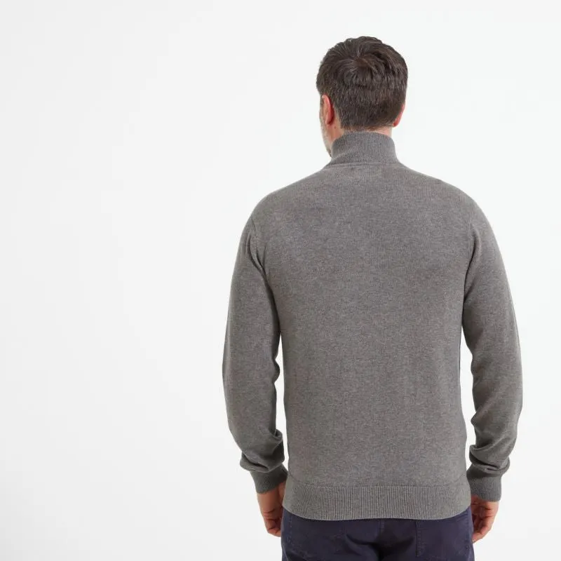 Schoffel Cotton Cashmere 1/4 Zip Mens Jumper - Mole