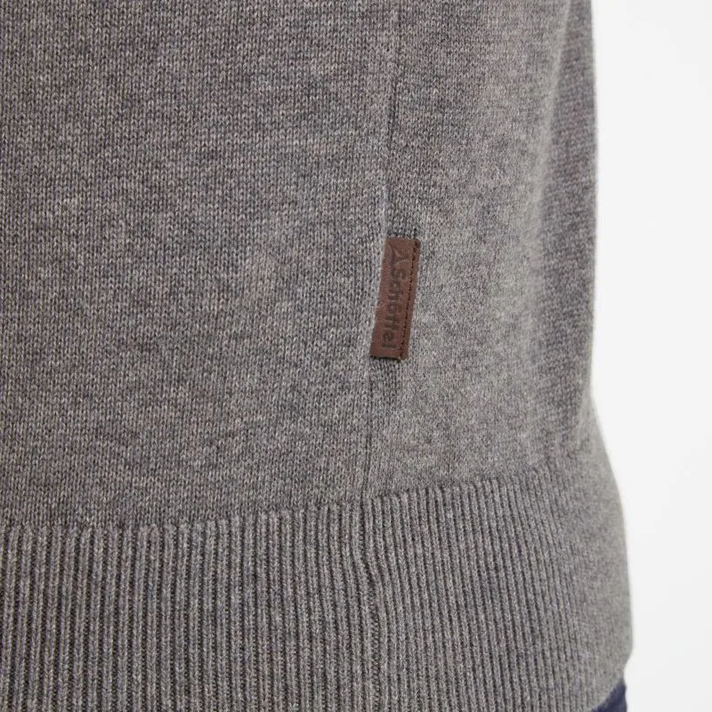 Schoffel Cotton Cashmere 1/4 Zip Mens Jumper - Mole