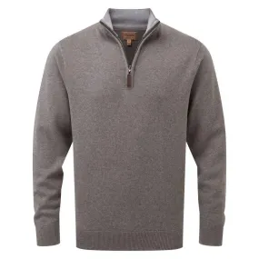 Schoffel Cotton Cashmere 1/4 Zip Mens Jumper - Mole