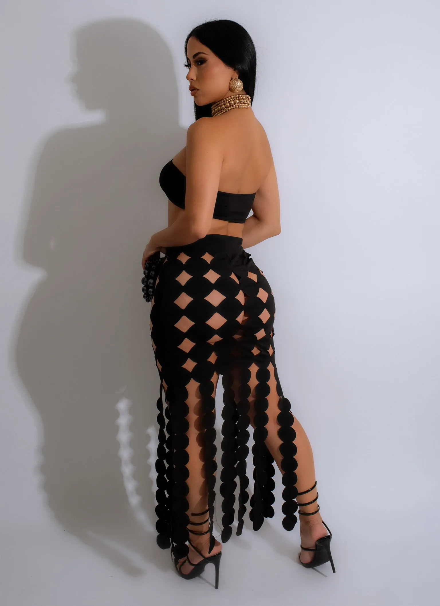 She's Moving  Maxi Skirt Black