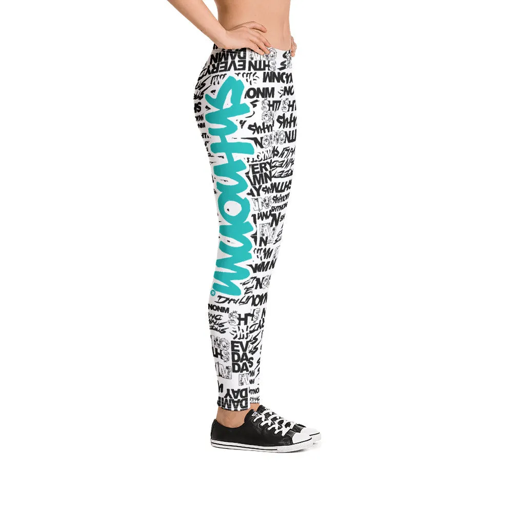 SHTNONM - LEGGINGS (WHITE/TIFFANY MINT)