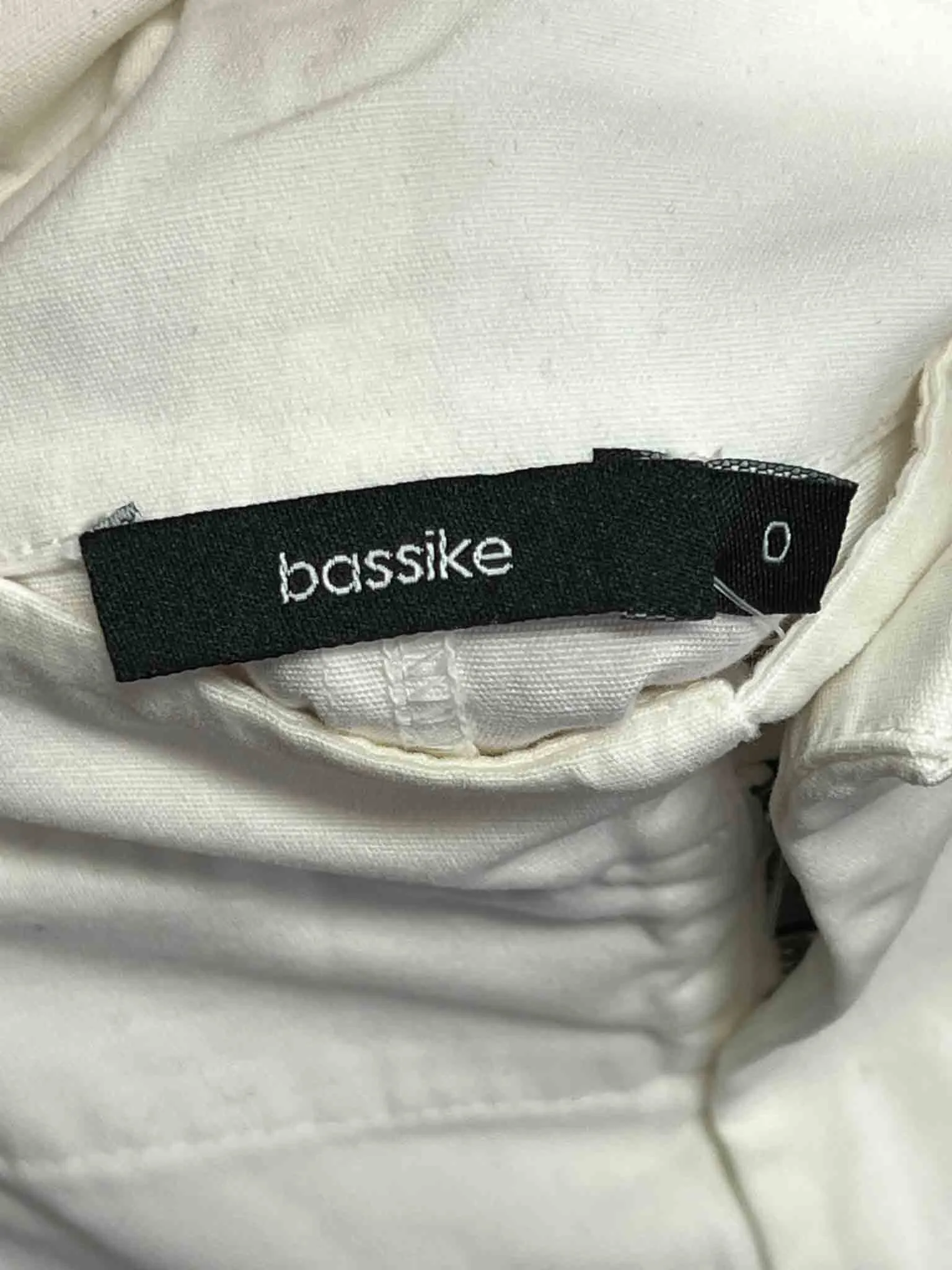 Size 0 (6) | Bassike White Asymmetrical Raw Hem Midi Skirt