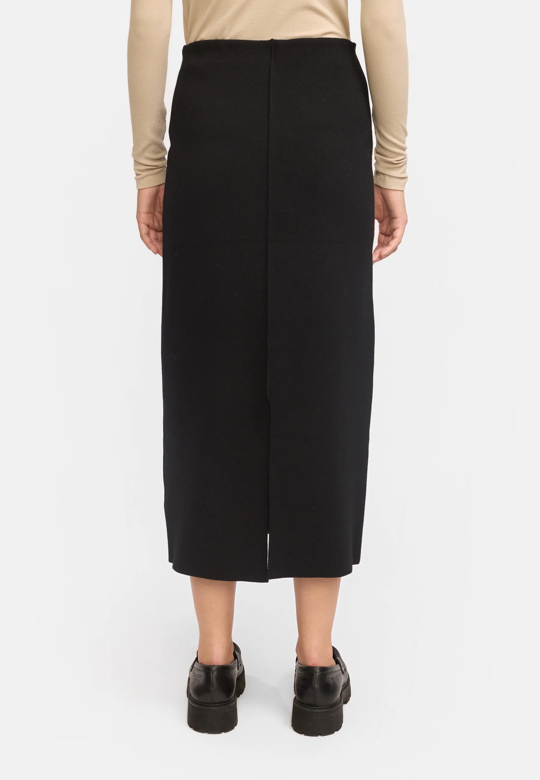 SRHenrietta Slit Skirt knit - Black