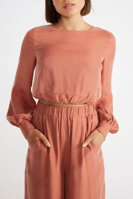 Staple the Label - Elena Crop Blouse Terracotta