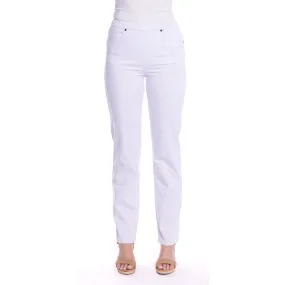 Straight Leg Coloured Jeans by  Café Latte - White