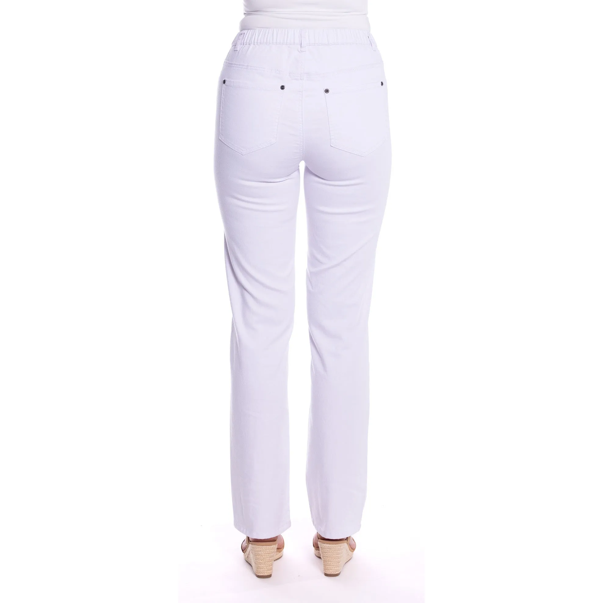 Straight Leg Coloured Jeans by  Café Latte - White